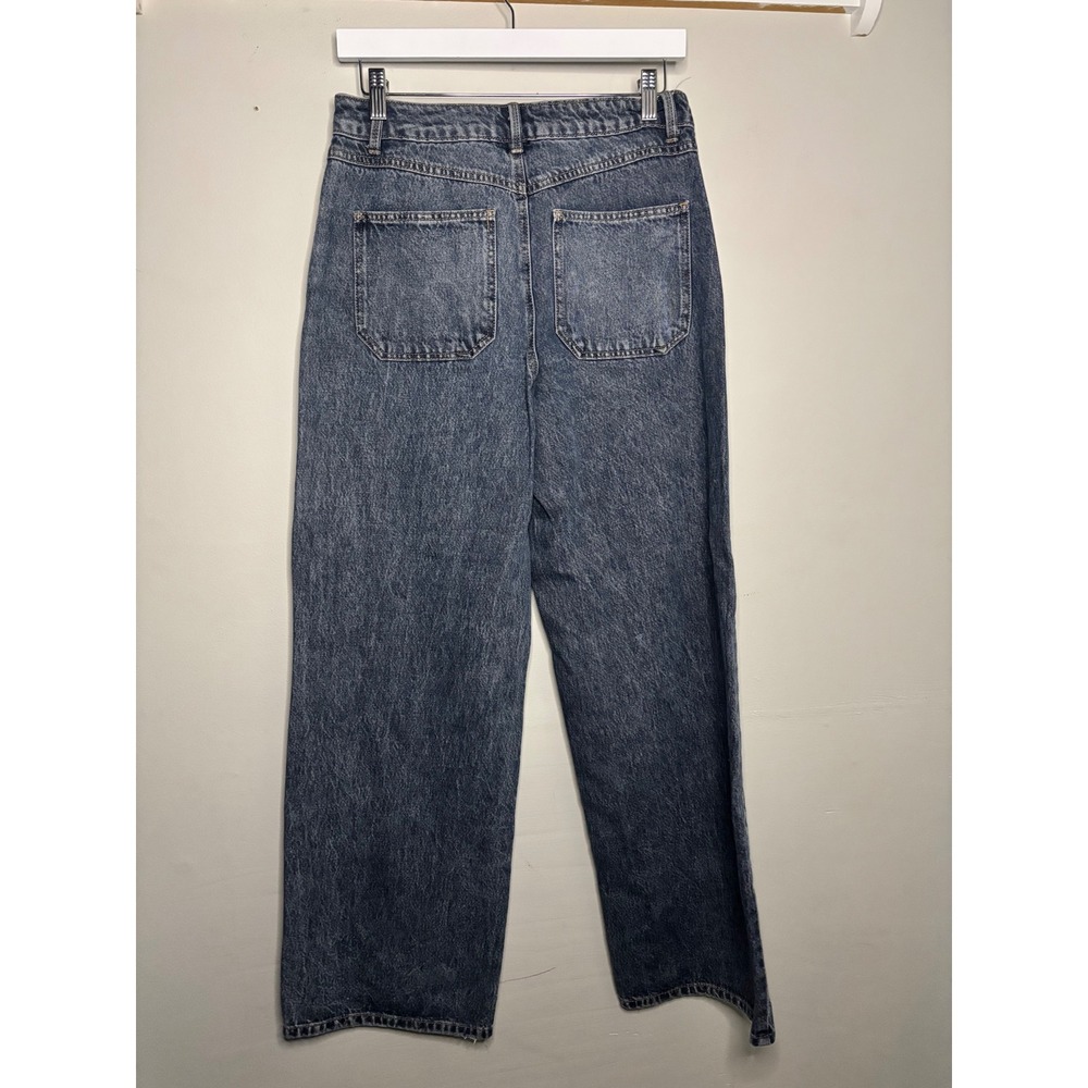 Rewash Wide Leg Jeans 28 Two Tone Acid Wash Y2K Streetwear Trendy - Picture 2 of 5